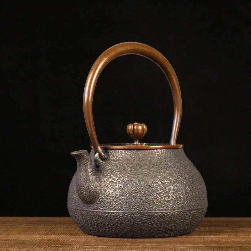 铁壶【海天一色1100毫升】蜡模手工铁壶日式老铁壶铸铁泡茶烧水壶