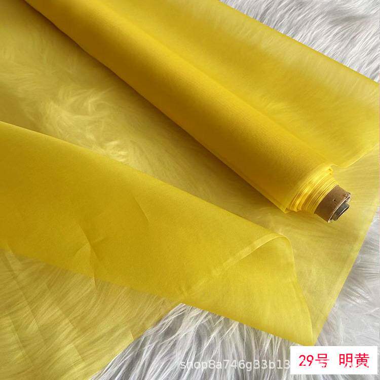 140门幅8姆米真丝欧根纱布料 挺括桑蚕丝硬纱真丝绡生丝绡面料