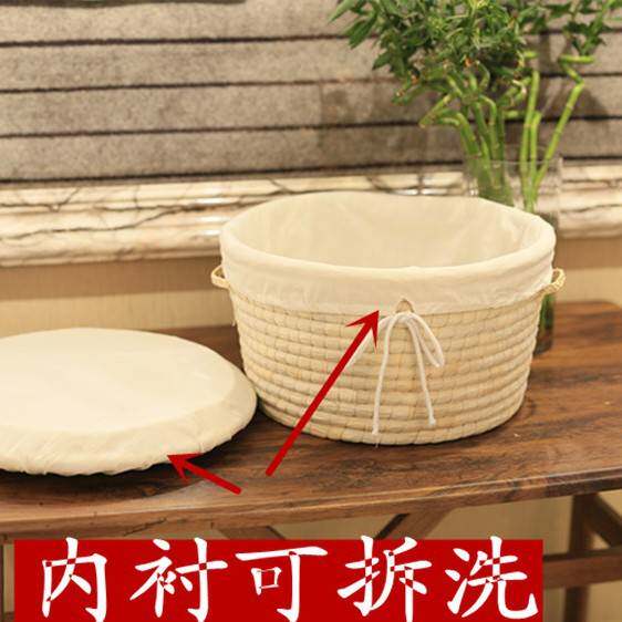 草编馒头筐 带盖保温筐包子大饼筐馍筐家用圆形收纳箱储物筐笸箩