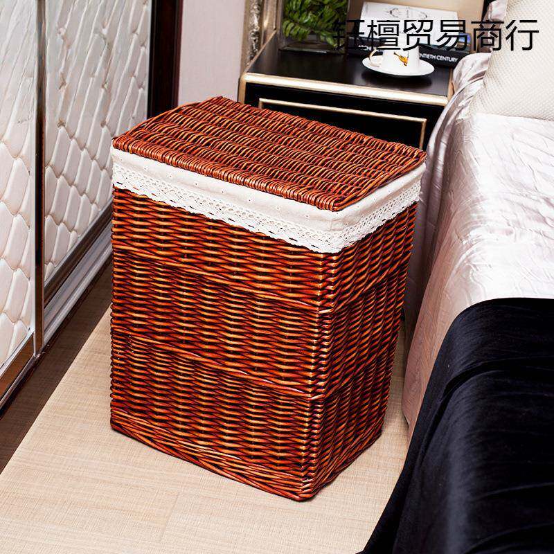 衣篮藤收纳筐脏衣篓脏衣服收纳筐淳编佳家居玩具钰檀pdd#纳筐柳脏