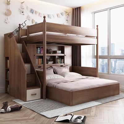 上高下低错式型桌下小户空错位交下高架带上户下床床小型OEC户型书桌