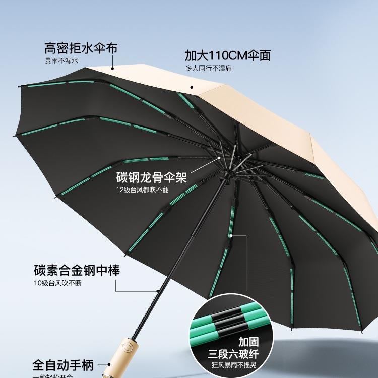 雨伞自动雨晴士两用女男加大伞加厚513加固暴雨防风学生上学专遮