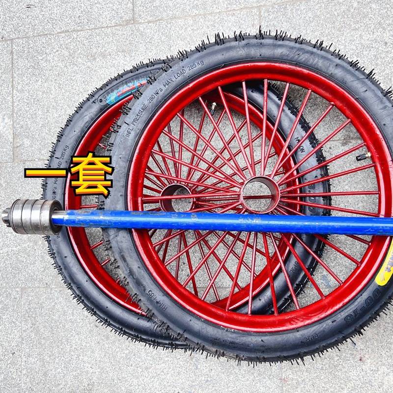 300-18手推车耐用耐磨充气轮胎加厚钢圈工矿建筑工地斗车轮子