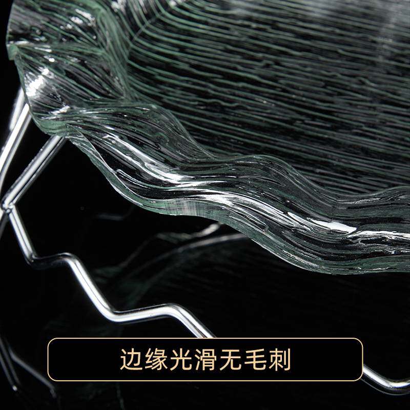 亚克力水果盘带架子点心蛋糕凉菜托盘自助餐展示台加底座圆形商用