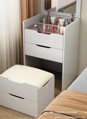 实梳妆户台现小户型床头收纳柜代简约小型折叠UAW梳木妆台床边化