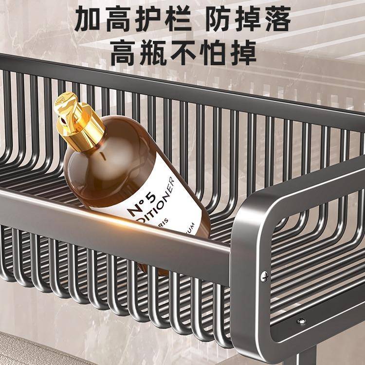 物室毛巾架免打孔厕所浴TTU巾架毛巾杆浴卫生间置架浴房玻璃门淋