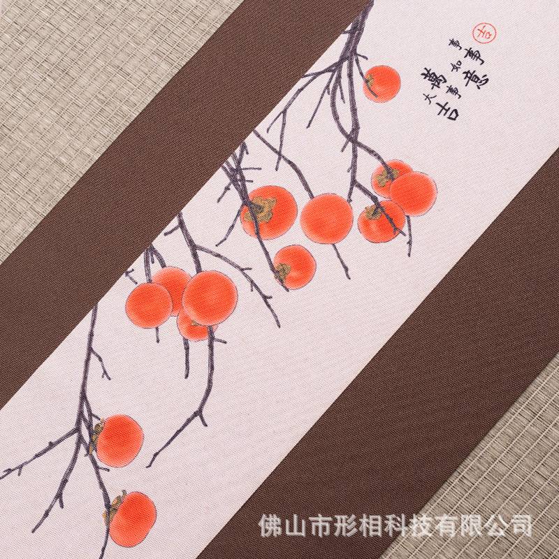厂家新款可防水茶席手绘桌旗麻布禅意茶台布艺茶垫中式风日式茶旗