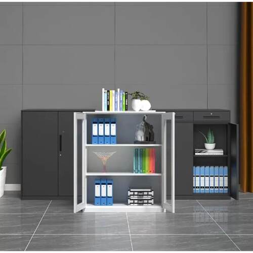 公室抽屉小办矮柜带锁凭证柜顶档案柜拆装小YL-0064移型门柜铁皮