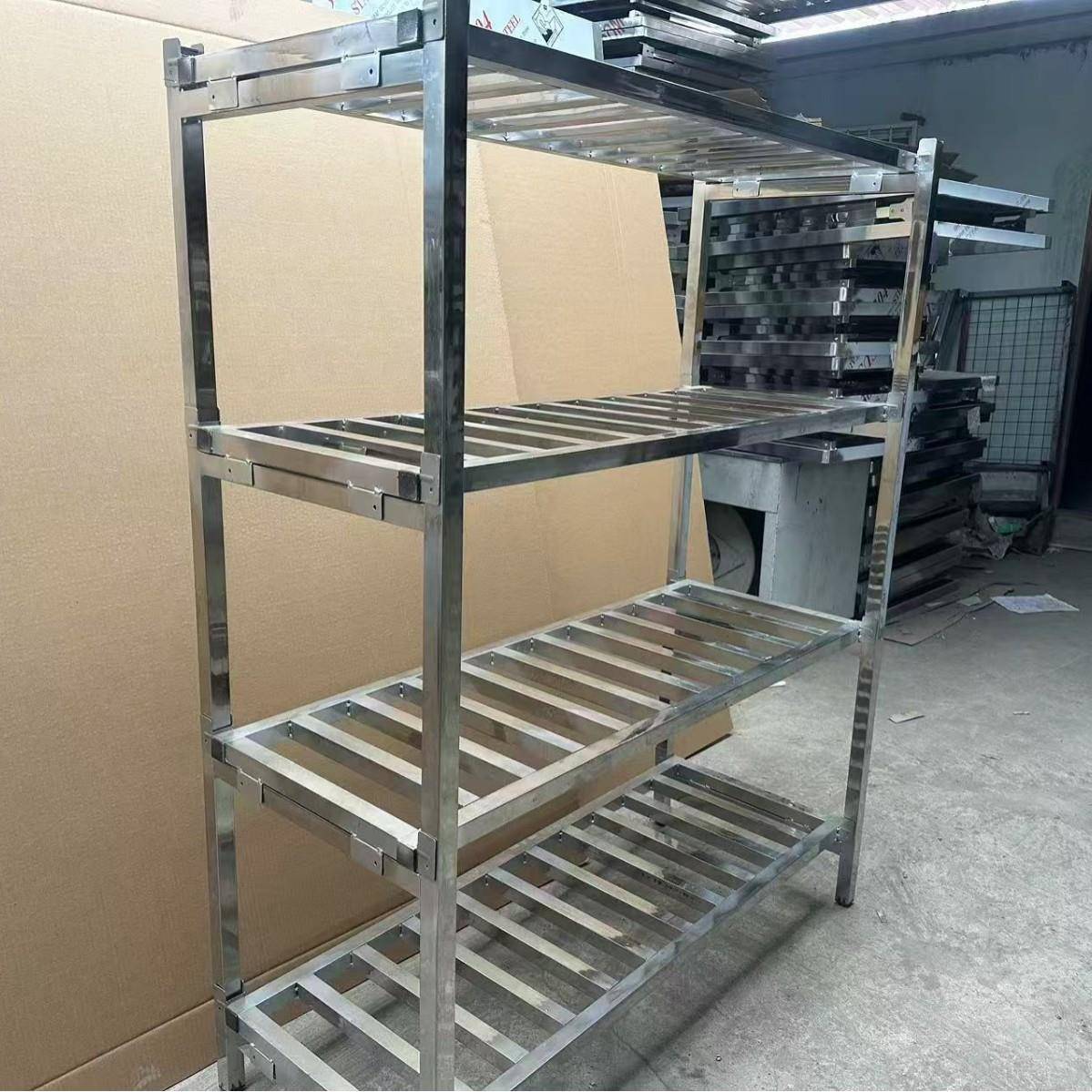 仓特厚不锈钢免安装卡扣用式方管镂htgy7283空置物多层厨房储商架