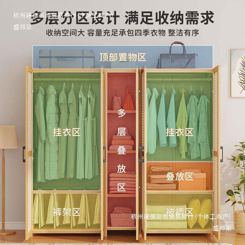 衣见详情柜卧家用室出型租房用简易组装经济型楠竹童小儿户收纳柜