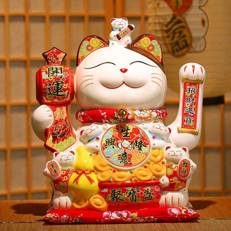 招财猫自动招手新款2025年吸财人财两旺客厅电视柜摇手摆件装饰品