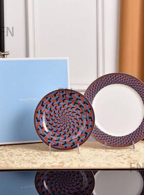 W家佰庭OFE陶式瓷西餐占餐盘家用排盘西菜盘骨瓷牛餐具双盘子西餐