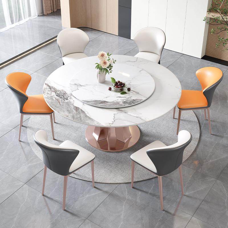 岩板餐桌组合现代椅简桌风意式轻奢风圆餐厅百方688#约家用带转盘圆桌餐桌,影音电器,DIY配件,淘宝优惠券,粉丝福利购,淘宝优惠卷