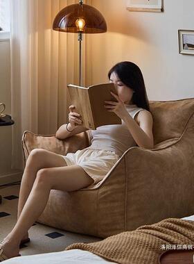 懒人沙CCB发单人榻榻米现代美躺式复古卧小户型室厅阳台椅休闲沙