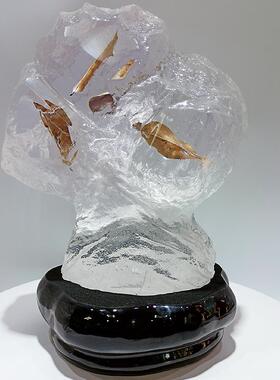 透明叶石头镶嵌树叶工艺品摆012大件酒店落堂大厅样房间客厅摆板