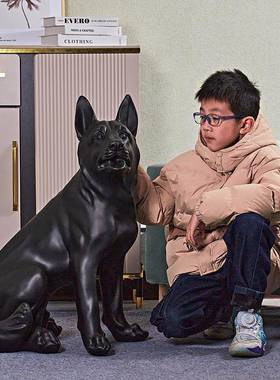 创型意落地摆件大狗动模家1747-175居客物厅仿真狼塑狗雕大型光滑