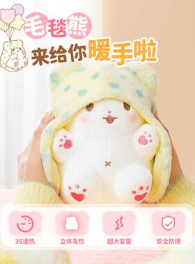 毛毯熊暖手宝移动充二合一暖宝宝女生用随身携带毛绒可爱生日礼物