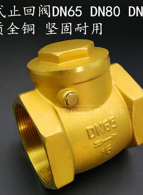 螺纹卧式黄铜止回阀单向阀止逆阀止水阀2.5寸-4寸DN65 80 100特惠
