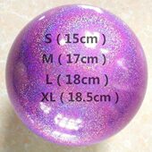 卓旺新款 艺术体操专用七彩球健身韵律操舞蹈用球高闪幻彩橡胶球