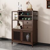 新中式 博古架实木展示柜多宝阁置物架收纳柜矮柜茶室边柜茶叶茶柜