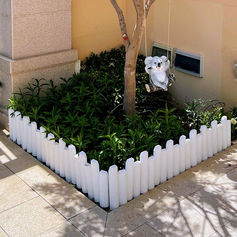 防腐木栅栏花h园围栏户外庭院花坛彩色小篱笆室外装饰木桩菜园护