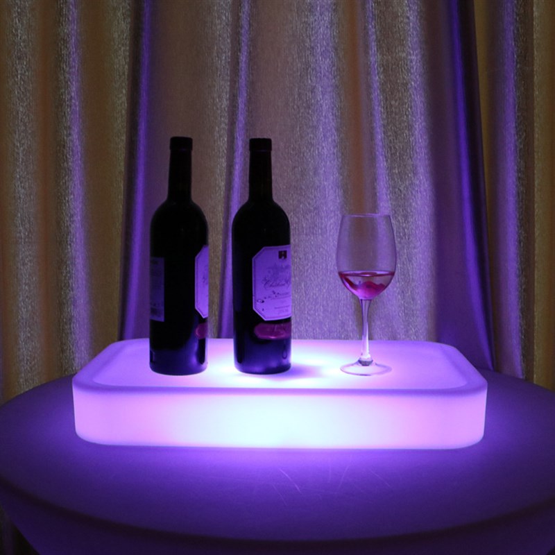 商用酒盘方形托盘k氛围酒会品鉴发光底座酒吧红酒展示架展会酒馆