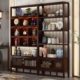 博古架茶室茶柜置物架新中式 多宝阁茶具摆件展示架非实木茶叶架子