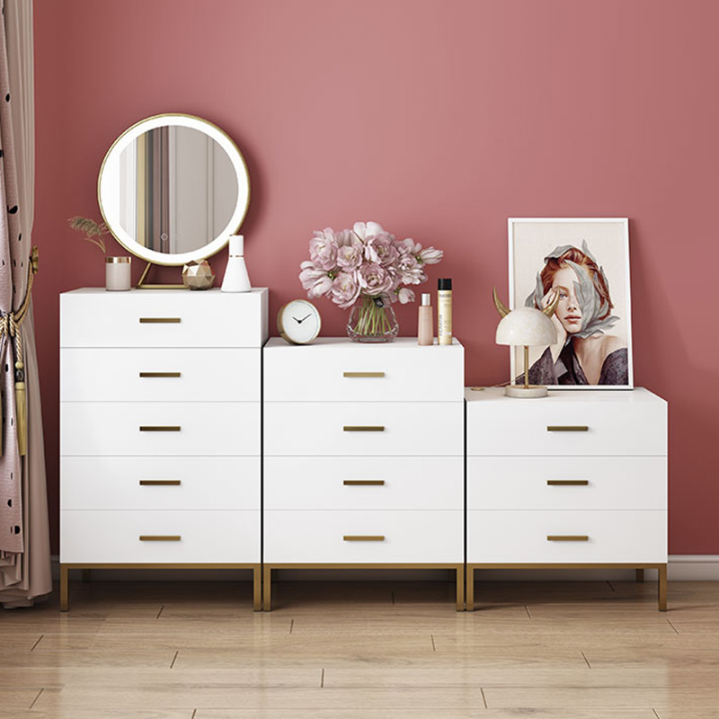 五斗柜全实木轻奢简约p储物柜迷你抽屉创意斗柜白色烤漆卧室收纳
