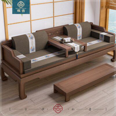 新中式古典红木沙发坐垫罗汉床座垫五件套实木家具垫子靠垫防滑