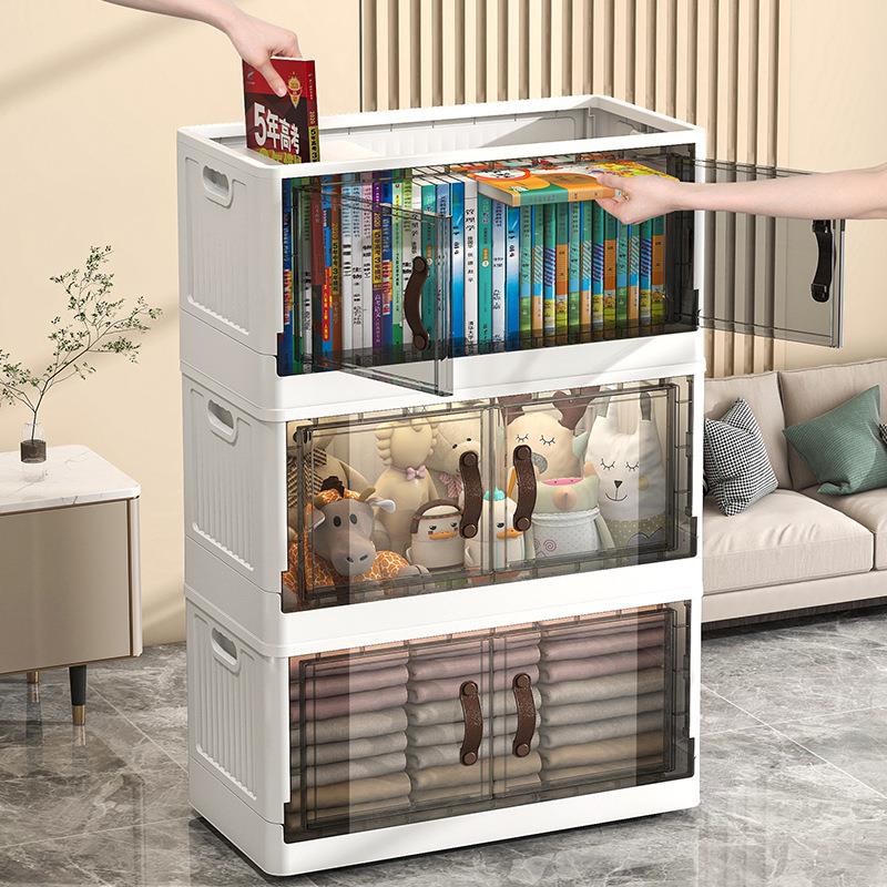 双开门收纳柜家用衣服收纳箱子免安装宝宝折叠衣柜整理塑料储物柜