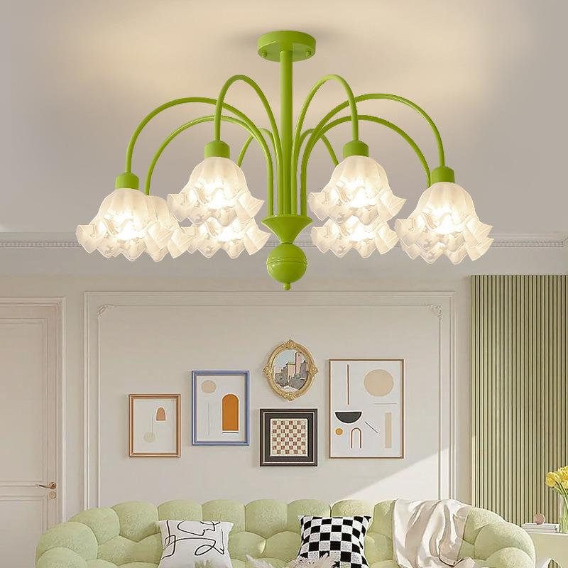 奶油风客厅吊灯法式田园卧室餐厅灯浪漫led大厅灯具现代简约温馨