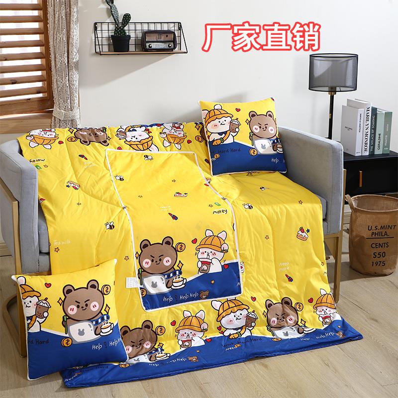 抱枕被子两用靠枕被春夏办公室午睡枕头沙发汽车靠垫二合一空调被