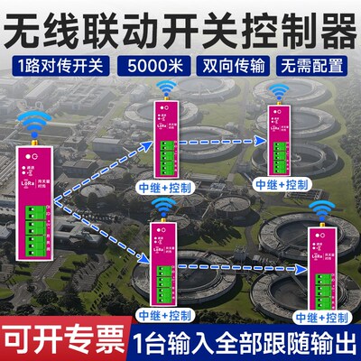 1对8无线对传开关全网联动32组双向对传开关水塔供水开关量对传