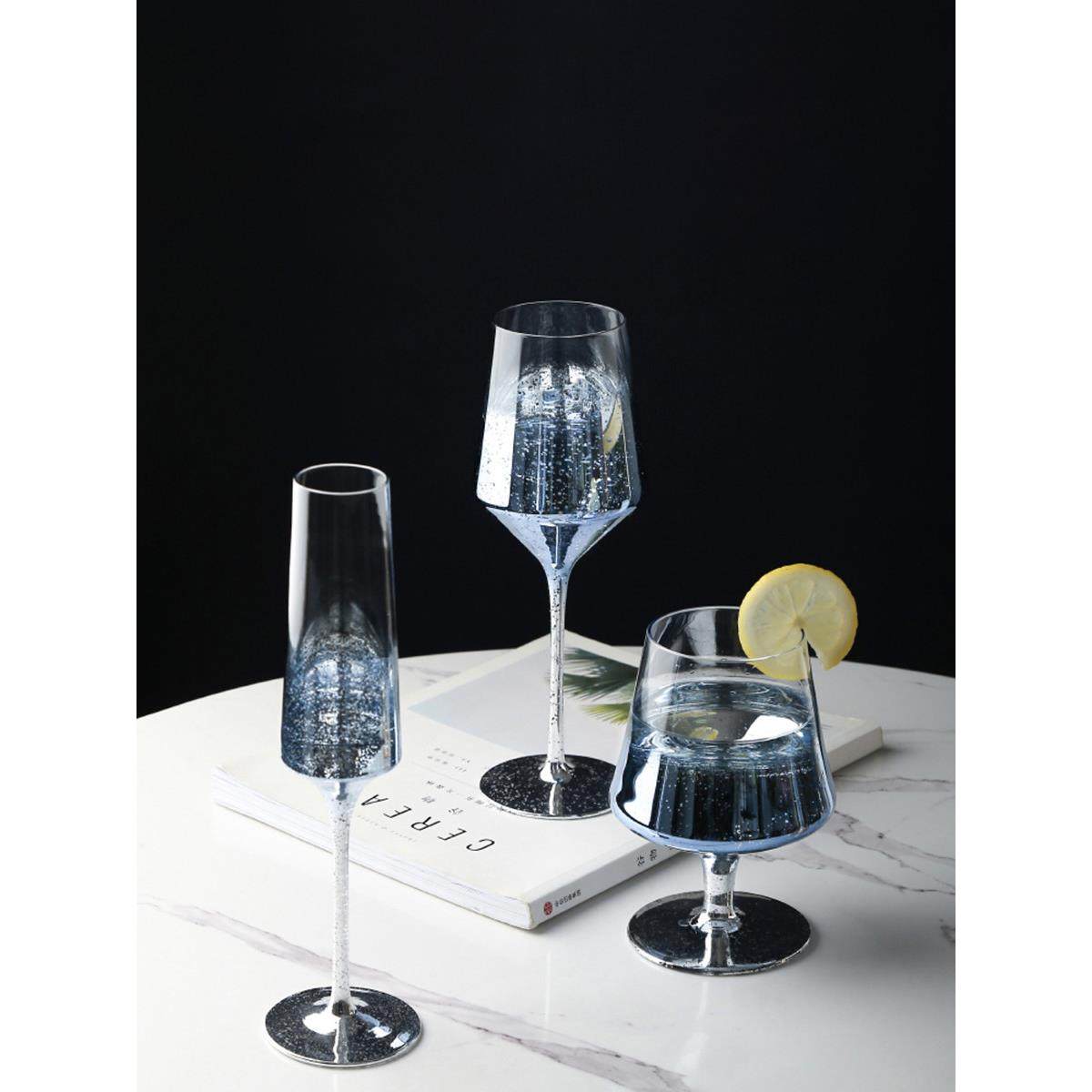 态生活 ins星空酒杯高脚杯家用水晶玻璃红酒杯套装香槟杯鸡尾酒杯