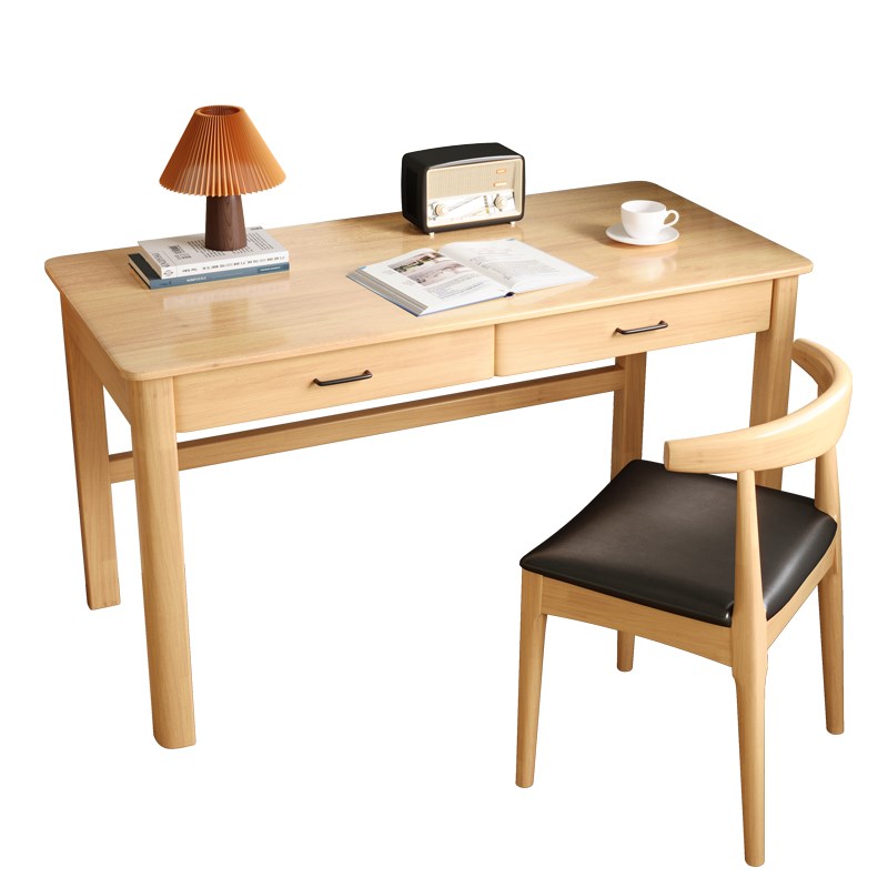 实木书桌小户型学生家用简易办公桌子卧室高中生写字台式电脑桌椅