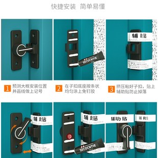 法式门窗推拉门锁扣插销门栓免打孔门锁移门卡扣老式明装房门闩锁