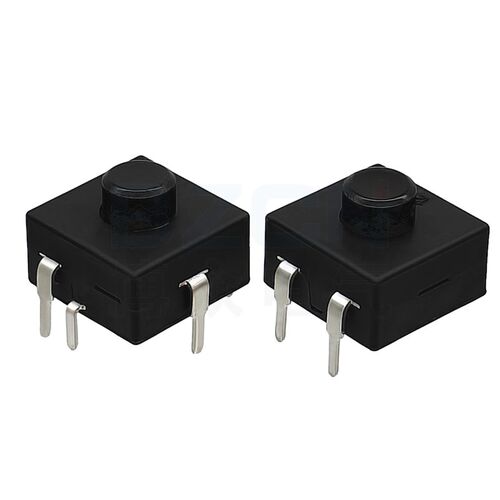 1705B-9.1手电筒按钮开关12*12*9.1H电源照明按键5脚插脚自锁按钮