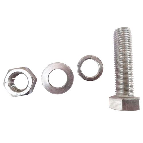 阀门304不锈钢螺栓 外六角螺丝杆 螺母 弹片 平垫 4件套 法兰配套