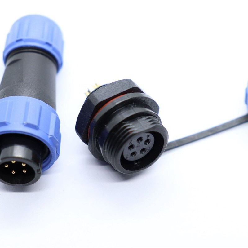 防水航空插头SP13 2芯3-4-5-6-7针9芯公母接电线连接器IP68