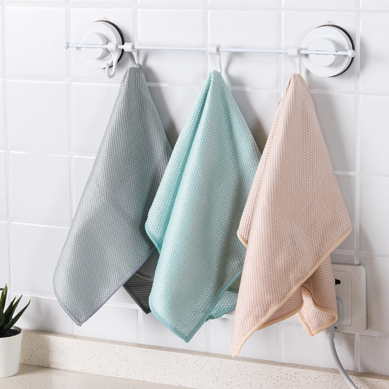 鱼鳞抹布吸水不掉毛厨房用品擦玻璃洗碗清洁专用无痕厨房毛巾去油