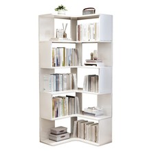 实木转角书柜落地家用客厅拐角置物架现代简约书房多层储物收纳架