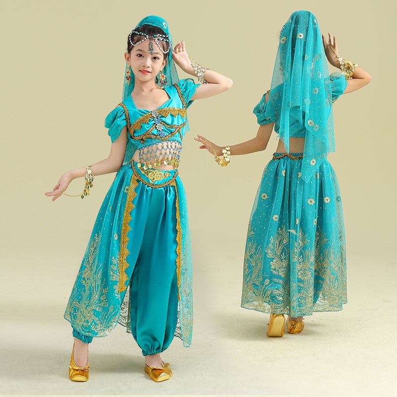 印度舞演出服儿童茉莉公主女异域风情舞蹈服天竺少女Y肚皮舞表演