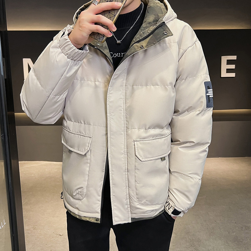 连帽羽绒服男士短款冬天棉衣羽绒棉袄冬潮牌潮流帅气加厚冬装外套