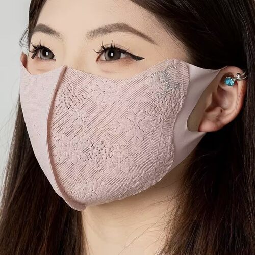【下单立减50】夏季蕾丝防晒口罩女士护眼角轻薄透气遮脸面罩ZJ