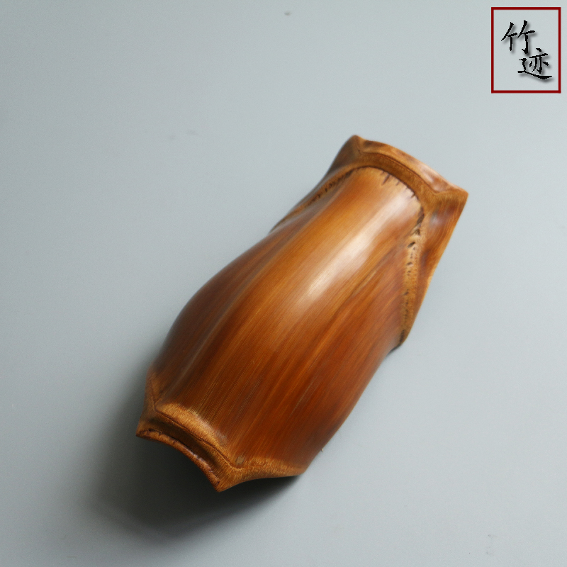 功夫茶道竹制实木龟甲竹佛肚竹茶则茶荷I文玩茶宠收藏摆件竹雕竹