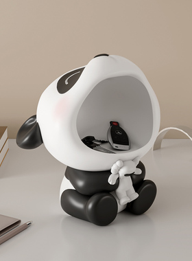 入户玄关钥e匙收纳熊猫摆件鞋柜客厅桌面家居装饰品乔迁新居礼物