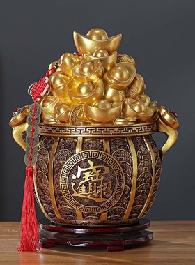 2023年新款超大号存钱罐v招财进宝聚宝盆摆件客厅装饰乔迁开业礼