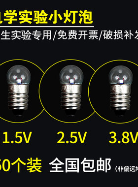 小电珠小灯泡实验用小学生四年级科学初中物理实验室电学电路1.5V
