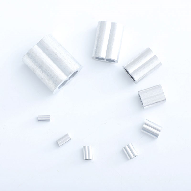 8字形双孔铝套不锈钢钢丝绳卡头夹头M1.2/2/2.5/3/4/5/6/8/10/12