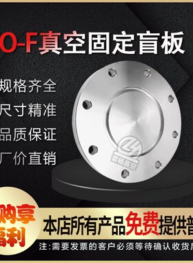 雷杨 真空固定盲板304不锈钢螺栓固定法兰盲板ISO-F63 80 100 160